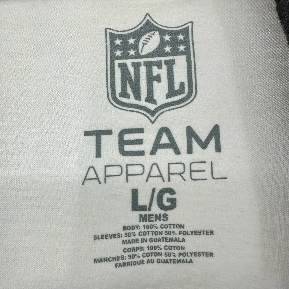 NFL Team Apparel Size Large Steelers Long Sleeve Raglan‎ Tee White Black Yellow